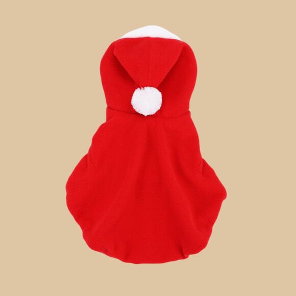 Christmas Cat Puppy Red Cloak with Santa Hat Costume Outfit Size M - Picture 4 of 7